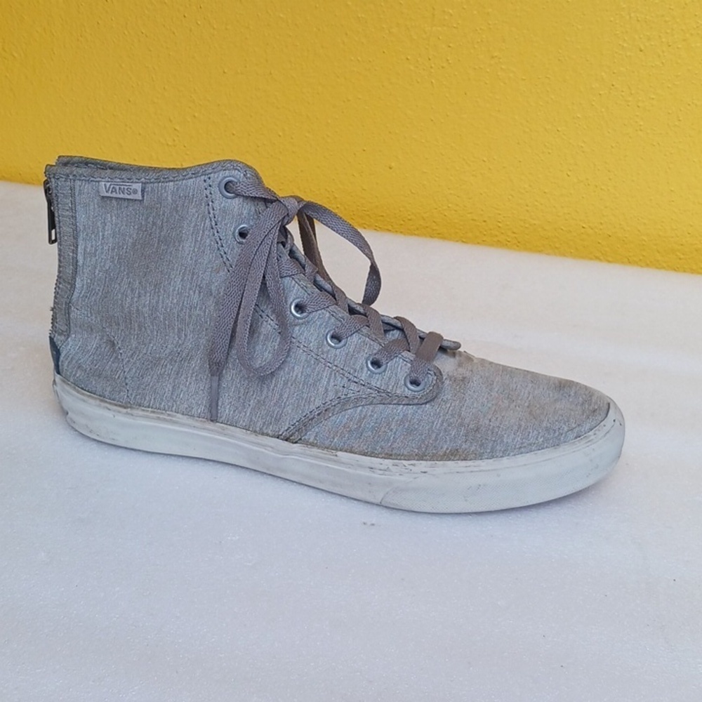 Vans Womens Gray High-Top Sneakers Athletic Shoes